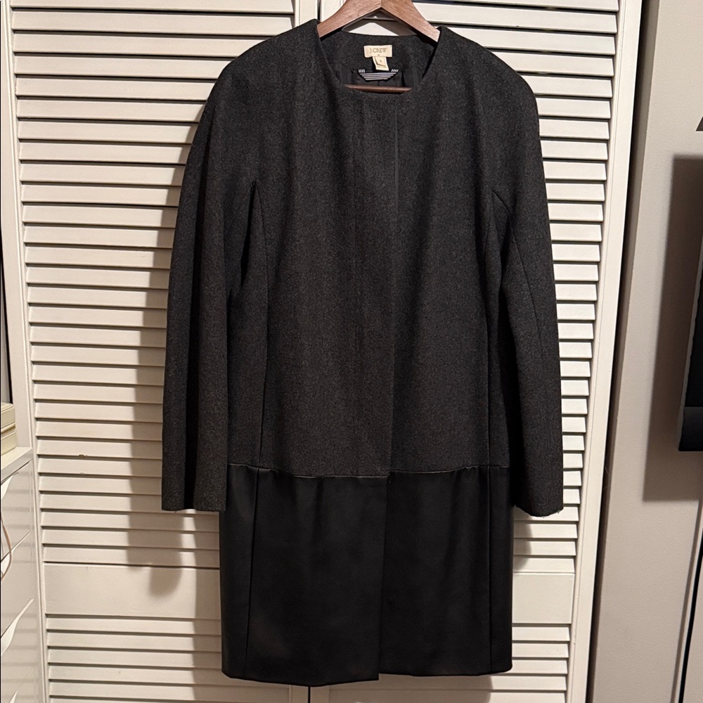 I Crew Black and Gray Cape Coat
